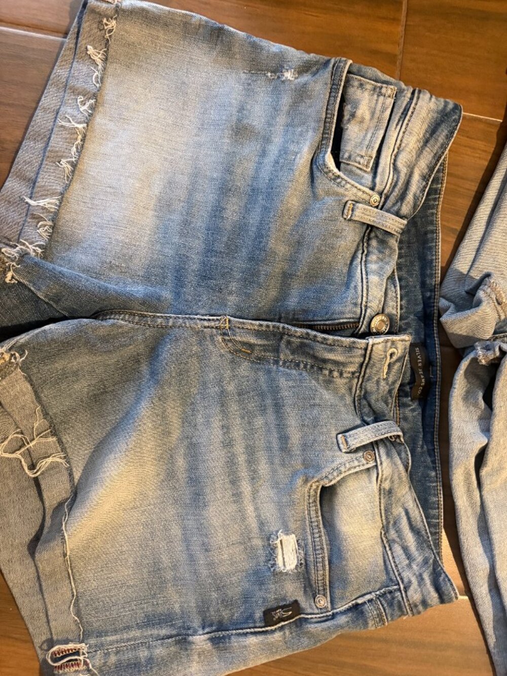 Two Pairs of Silver Jean Shorts, Size 30 and Size 31 Bundle - Picture 3 of 4